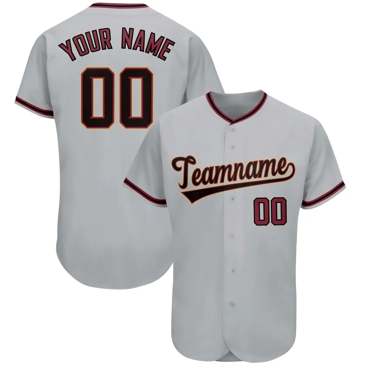 Gray Classic Team Style Authentic Baseball Jersey