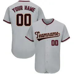 Gray Classic Team Style Authentic Baseball Jersey 1