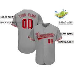 Gray Classic Team Style Authentic Baseball Jersey 2