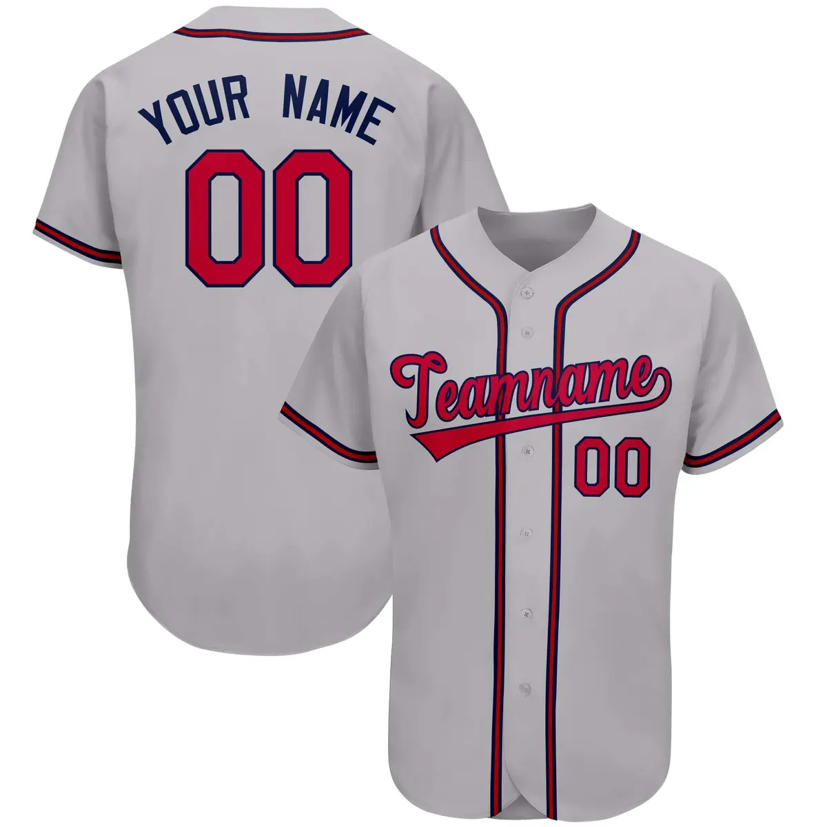 Gray Classic Team Style Authentic Baseball Jersey