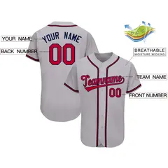 Gray Classic Team Style Authentic Baseball Jersey 2