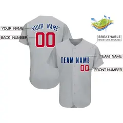 Gray Classic Team Style Authentic Baseball Jersey 2