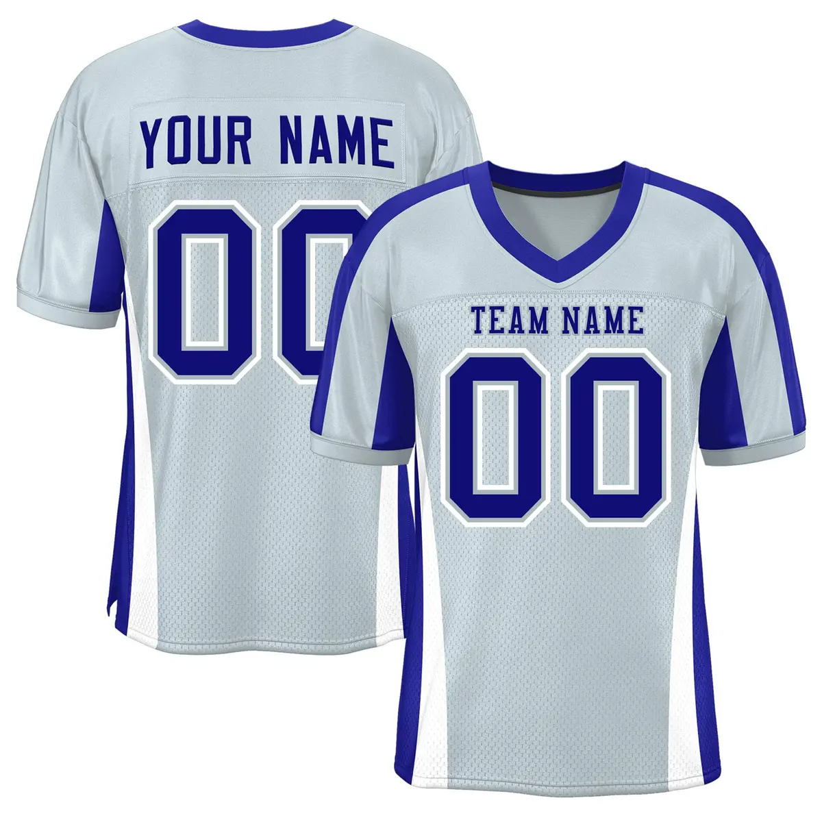 Gray Color Block Mesh Authentic Football Jersey