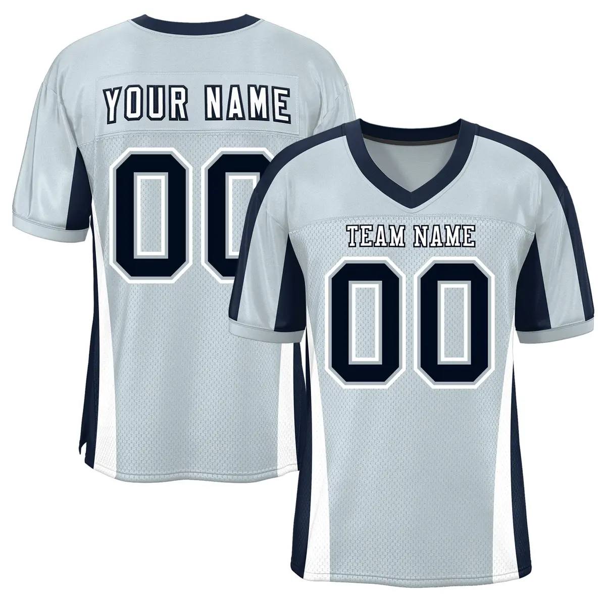Gray Color Block Mesh Authentic Football Jersey