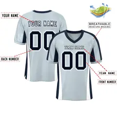 Gray Color Block Mesh Authentic Football Jersey 2