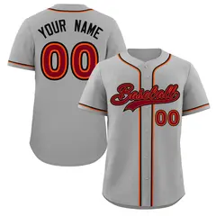 Gray Crimson-Black Authentic Classic Baseball Jersey