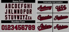 Gray Crimson-Black Stripe Raglan Sleeves Baseball Jersey 3