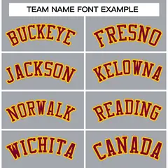 Gray Crimson-Gold Classic Varsity Full-Snap Letterman Jacket 5