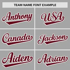 Gray Crimson Gradient Side Authentic Baseball Jersey 3