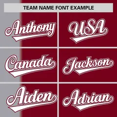 Gray Crimson Gradient Stripe Two-Button Softball Jersey 3