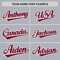 Gray Crimson Half Stripe Authentic Baseball Jersey 3