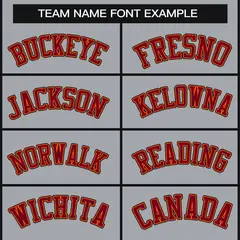 Gray Crimson Orange-Black Classic Hockey Jersey 3