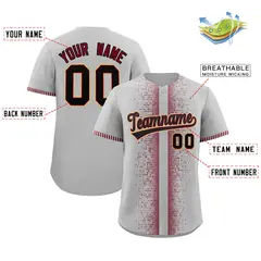 Gray Crimson Phonetic Rhythm Authentic Baseball Jersey 2