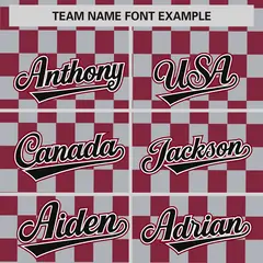 Gray Crimson Plaid Fashion Authentic Baseball Jersey 3