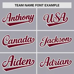 Gray Crimson Raglan Sleeves Authentic Baseball Jersey 3