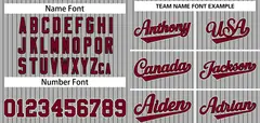 Gray Crimson-White Stripe Fashion Baseball Jersey 3