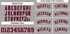 Gray Crimson-White Stripe Fashion Baseball Jersey 3