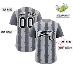 Gray Dark Gray Blade Pattern Raglan Baseball Jersey 2