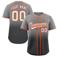 Gray Dark Gray Gradient Fashion Baseball Jersey