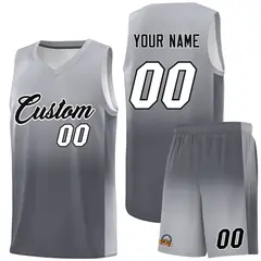 Gray Dark Gray Gradient Sports Uniform Basketball Jersey 1