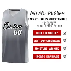 Gray Dark Gray Gradient Sports Uniform Basketball Jersey 2