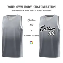 Gray Dark Gray Gradient Sports Uniform Basketball Jersey 3