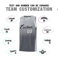 Gray Dark Gray Gradient Sports Uniform Basketball Jersey 4
