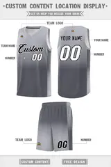 Gray Dark Gray Gradient Sports Uniform Basketball Jersey 5