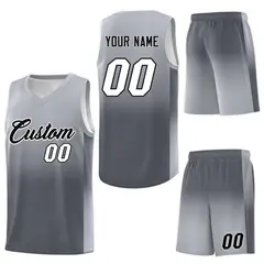 Gray Dark Gray Gradient Sports Uniform Basketball Jersey 7