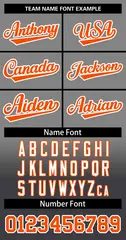 Gray Dark Gray Orange-White Gradient Two-Button Softball Jersey 3