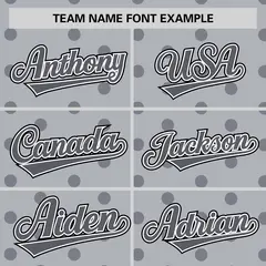 Gray Dark Gray Polka Dot Graffiti Authentic Baseball Jersey 3