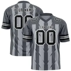 Gray Dark Gray Razr Stripe Graffiti Pattern Flag Football Jersey