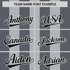 Gray Dark Gray Thick Stripe Authentic Baseball Jersey 3