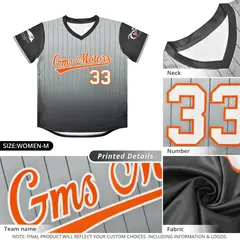 Gray Dark Gray-White Gradient Pinstripe Baseball Jersey 2