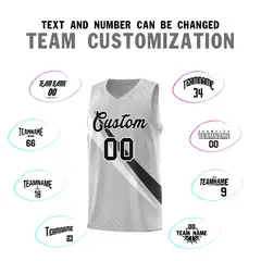 Gray Diagonal Pinstripe Color Block Basketball Jersey 4