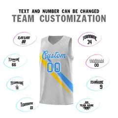 Gray Diagonal Pinstripe Color Block Basketball Jersey 4