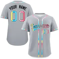 Gray Genderflux Pride Month Baseball Jersey 1