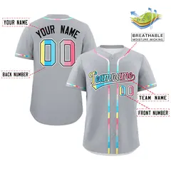 Gray Genderflux Pride Month Baseball Jersey 2