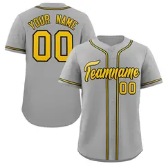 Gray Gold-Black Authentic Classic Baseball Jersey