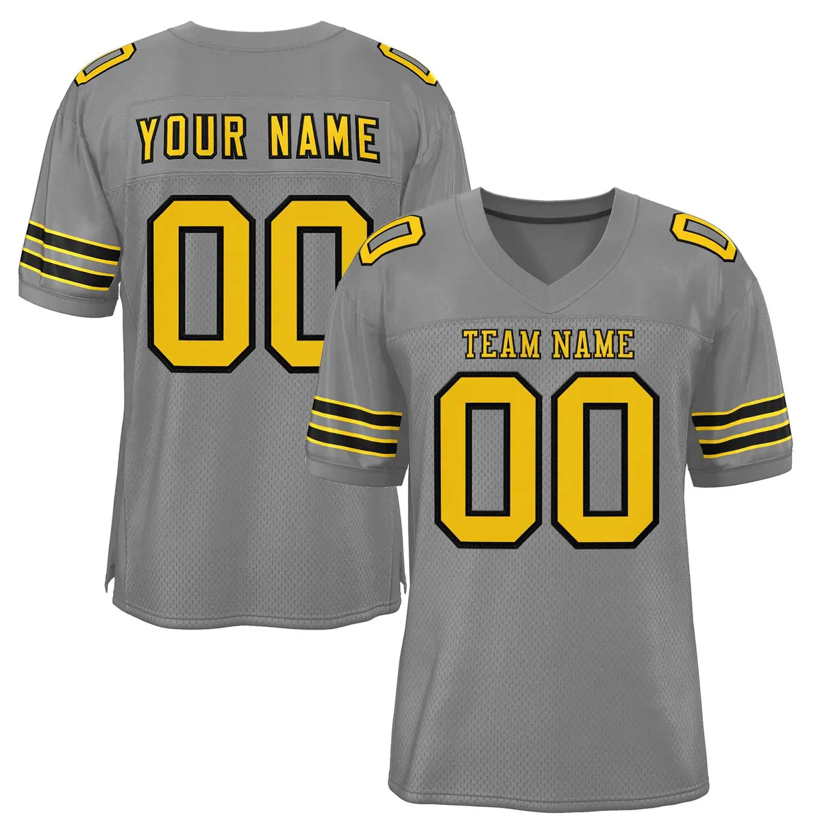 Gray Gold-Black Classic Style Authentic Football Jersey