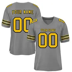 Gray Gold-Black Classic Style Authentic Football Jersey