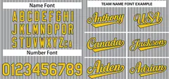 Gray Gold-Navy Stripe Authentic Fashion Baseball Jersey 3