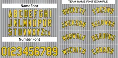 Gray Gold-Navy Stripe Authentic Fashion Baseball Jersey 3