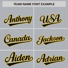 Gray Gold Phonetic Rhythm Authentic Baseball Jersey 3
