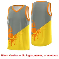 Gray Gold Radiant Sun Two Tone Uniform Basketball Jersey 2