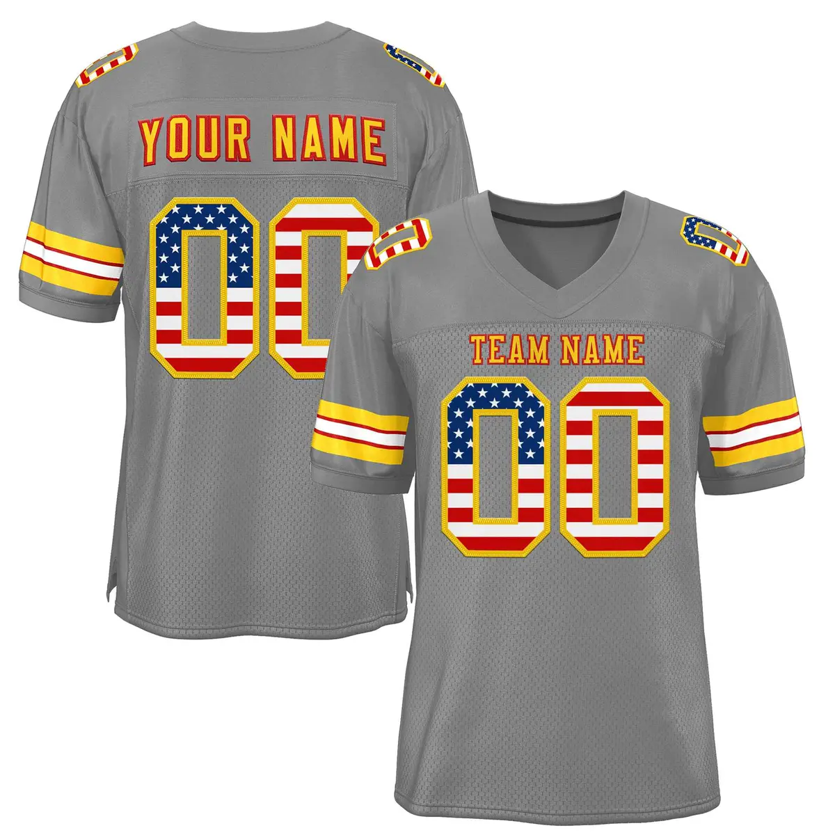 Gray Gold-Red Classic Style Authentic Football Jersey