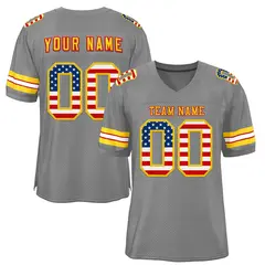Gray Gold-Red Classic Style Authentic Football Jersey 1