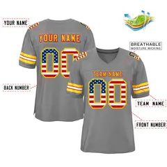 Gray Gold-Red Classic Style Authentic Football Jersey 2
