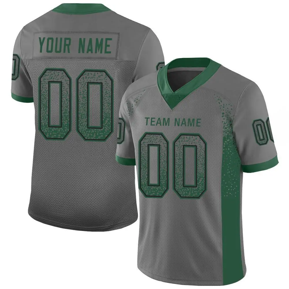 Gray Gotham Green-Black Drift Fashion Mesh Football Jersey