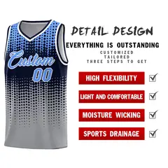 Gray Gradient Dots Pattern Basketball Jersey 2